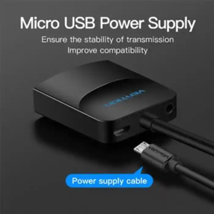 Vention ACNBB VGA to HDMI Converter with Female Micro USB and Audio Port